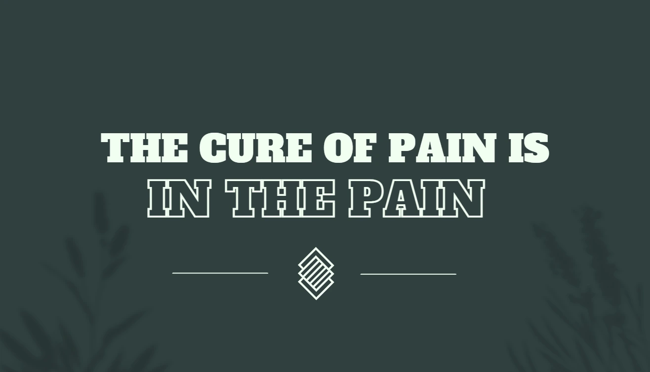 the cure for pain is in the pain