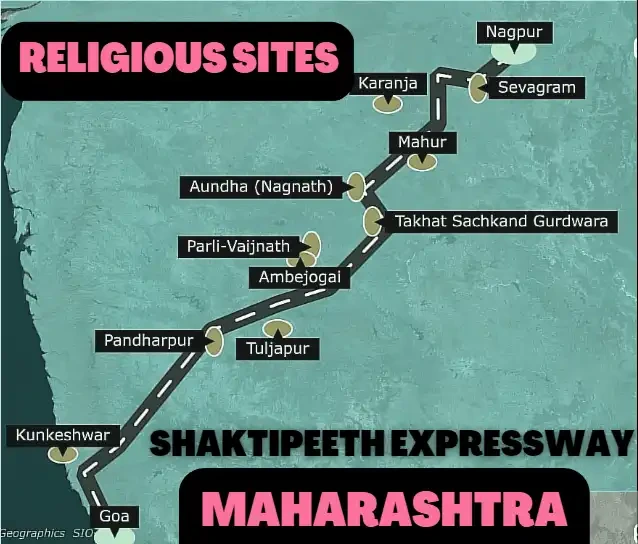 Major Cities on Nagpur Goa Shaktipeeth Expressway
