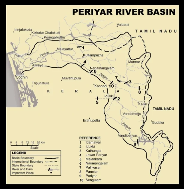 Periyar River Map