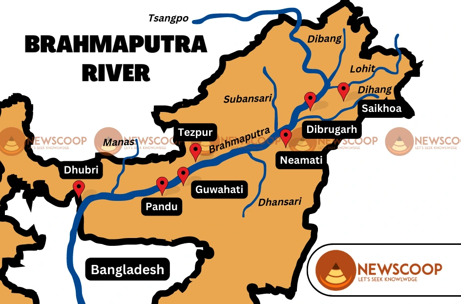 brahmaputra river system map India UPSC
