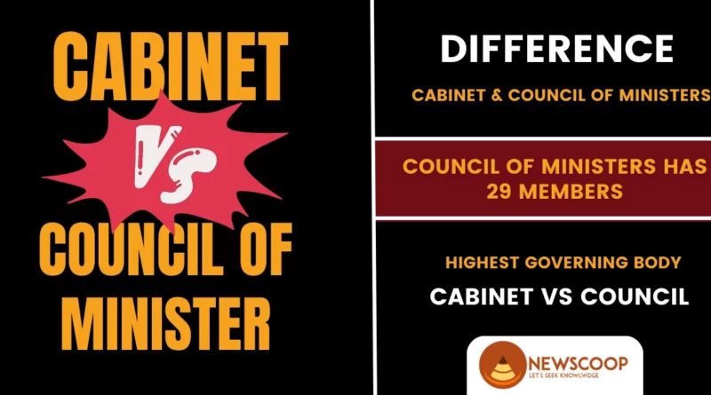 difference between cabinet and council of ministers