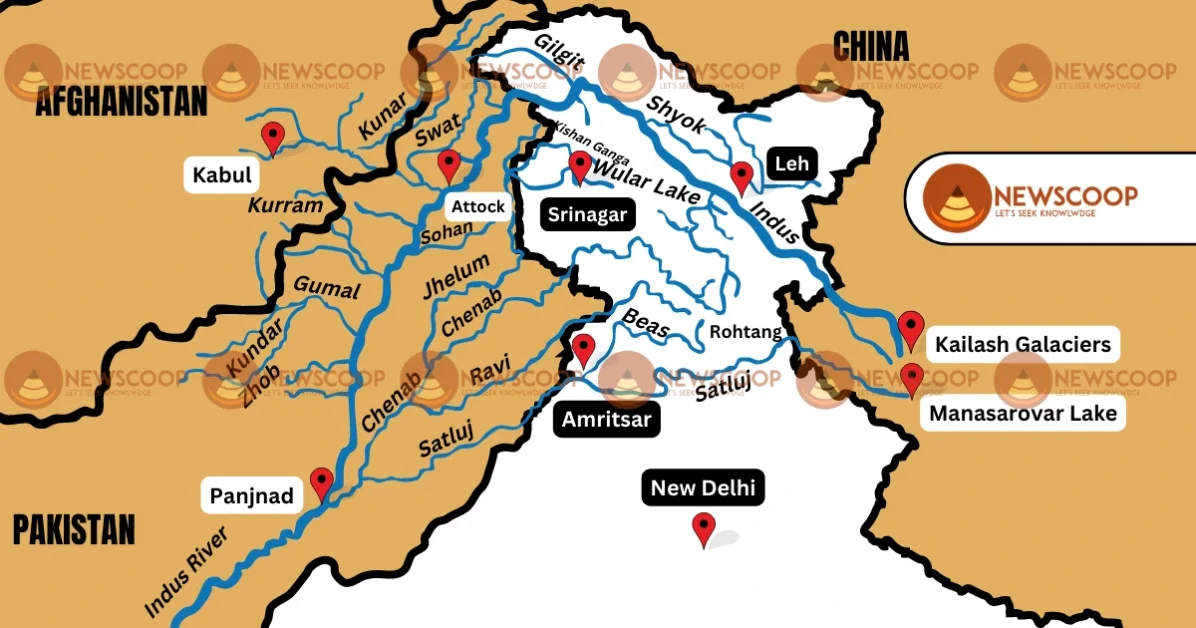 Map of Five Rivers of Punjab