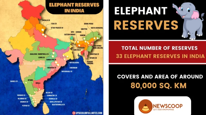 Total 33 elephant reserves in india UPSC Map 2023