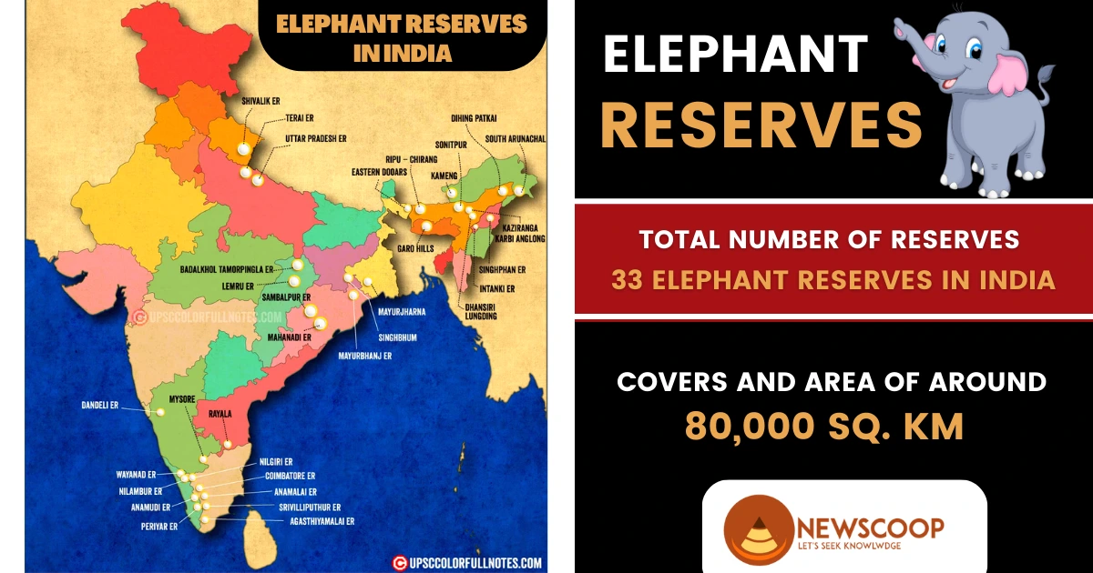 Total 33 elephant reserves in india UPSC Map 2023